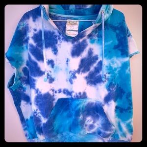 Cut off tie dye super comfy hoodie sweatshirt XL